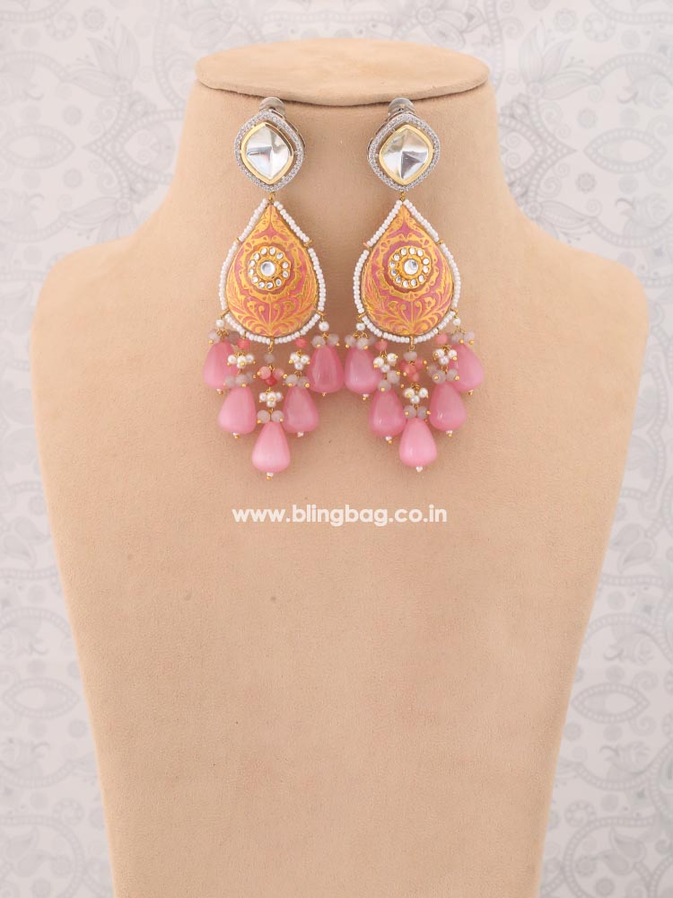 Blush Blaine Kundan Jewellery Set - EO
