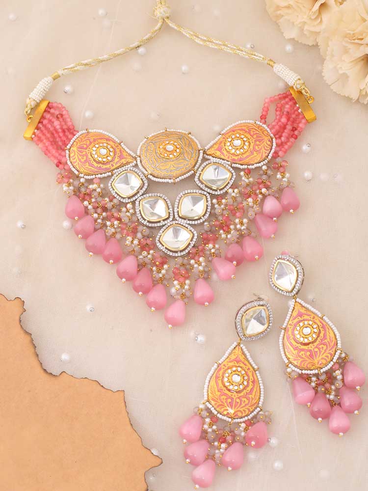 Blush Blaine Kundan Jewellery Set - EO
