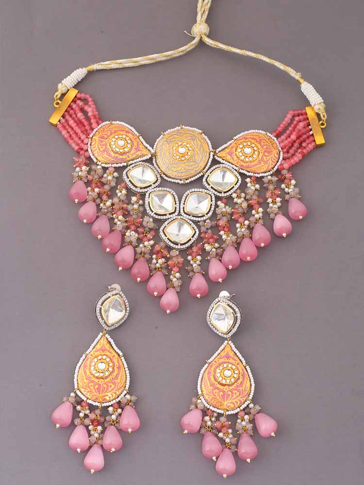 Blush Blaine Kundan Jewellery Set - EO