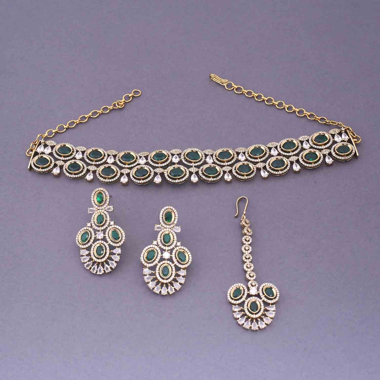 Emerald Anikka Bridal Victorian Jewellery Set - New Arrival