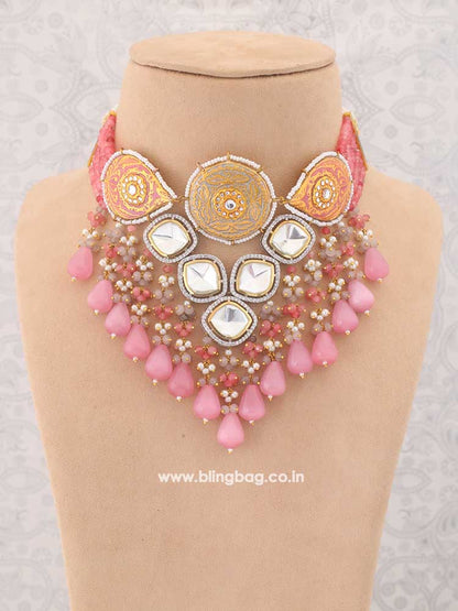 Blush Blaine Kundan Jewellery Set - EO
