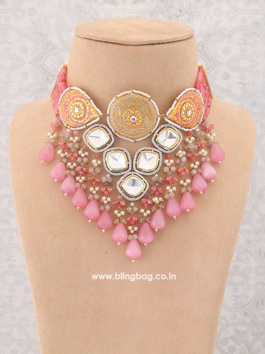 Blush Blaine Kundan Jewellery Set - EO