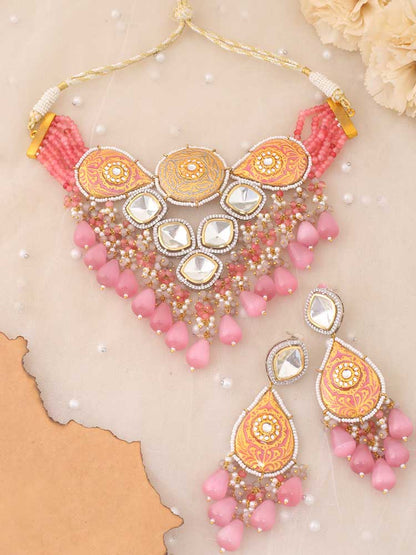 Blush Blaine Kundan Jewellery Set - EO