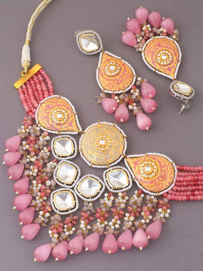 Blush Blaine Kundan Jewellery Set - EO