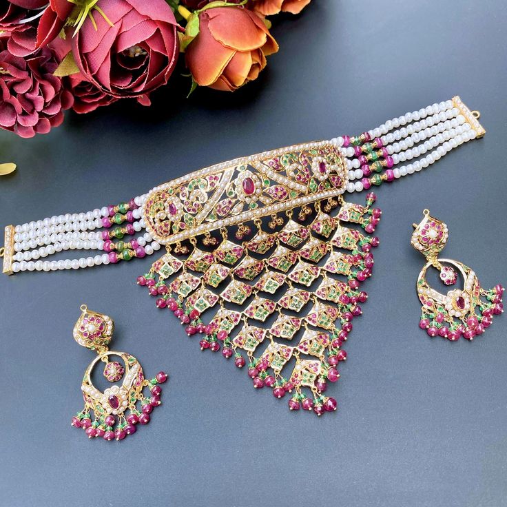 Heavy look, Traditional Bridal Jadau Choker Set
